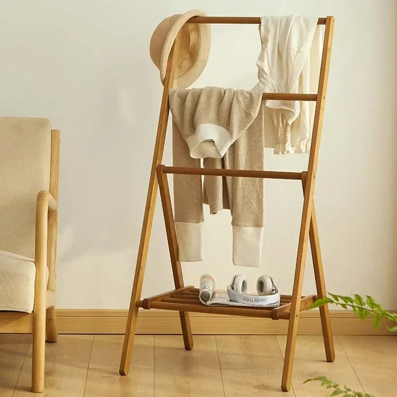 Portant autoportant en acier inoxydable avec 2 crochets, stable