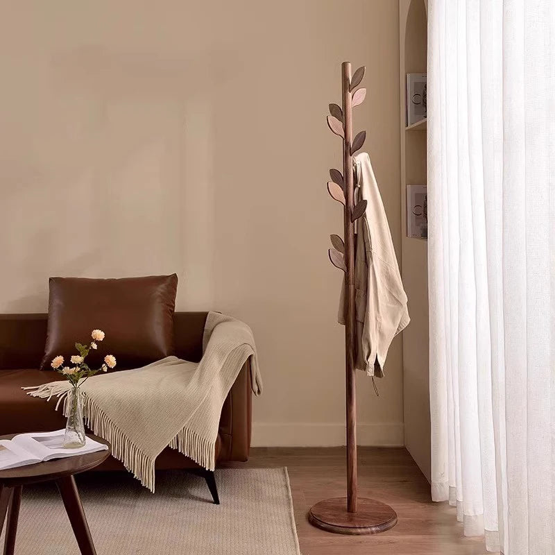 Porte-manteau vertical en bois sans perçage pour hall