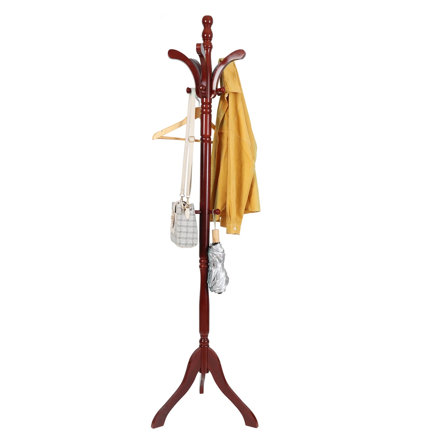 Porte-manteau bonhomme en hêtre réglable 124-176 cm naturel