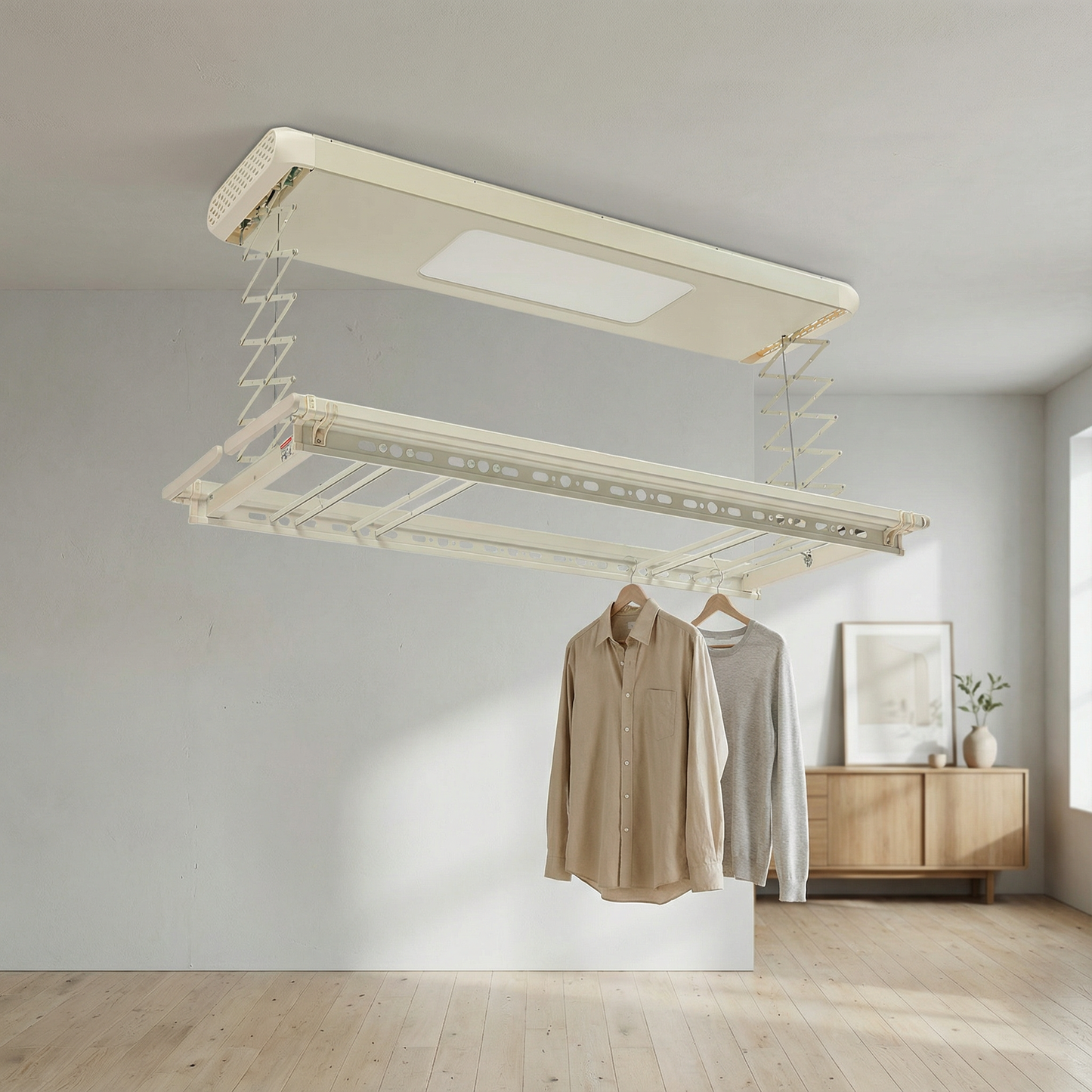 etendoir a linge plafond acier et aluminium