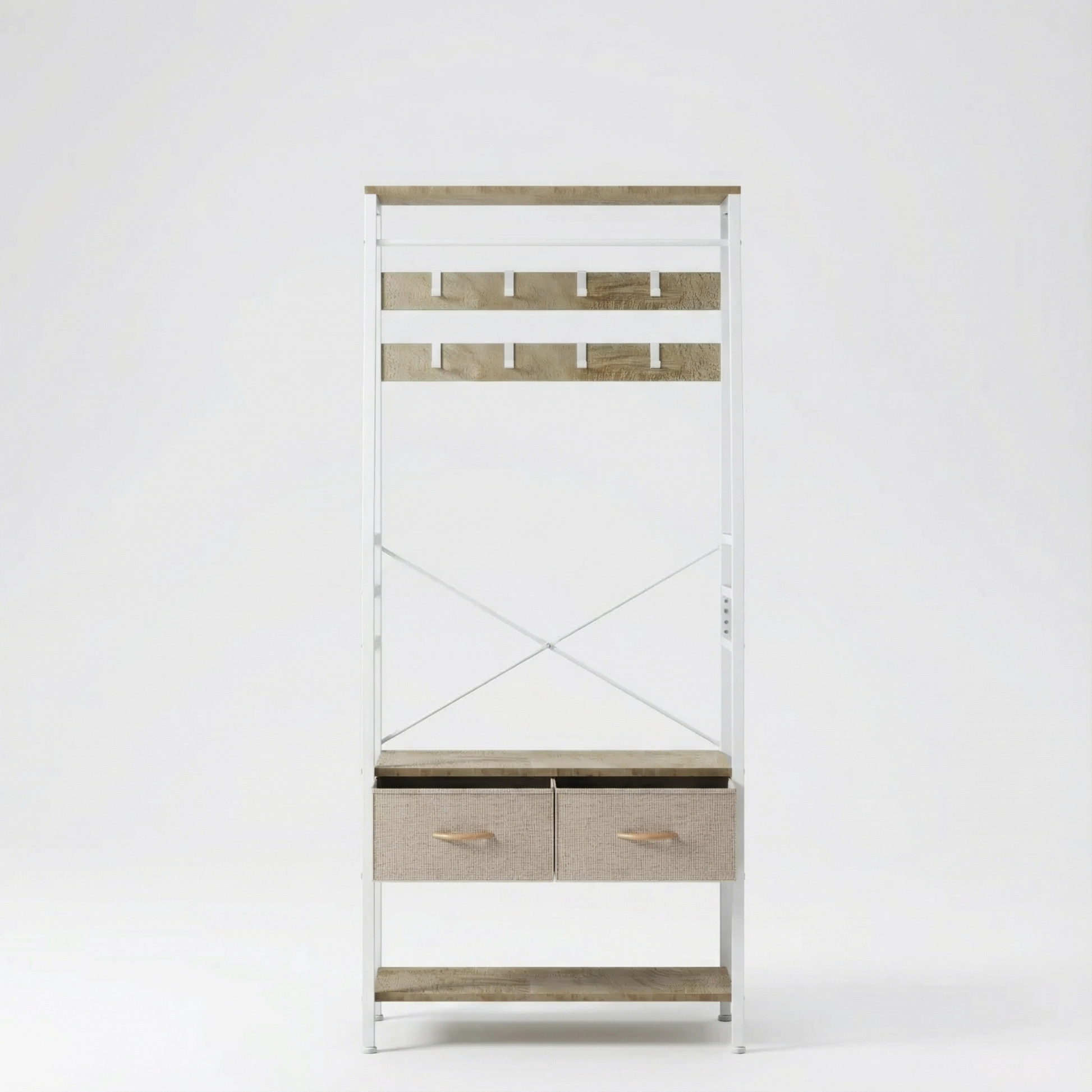 Porte-manteau en bois avec banc