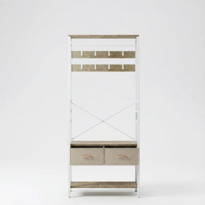 Porte-manteau en bois avec banc