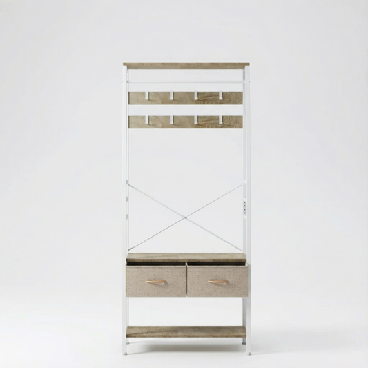 Porte-manteau en bois avec banc