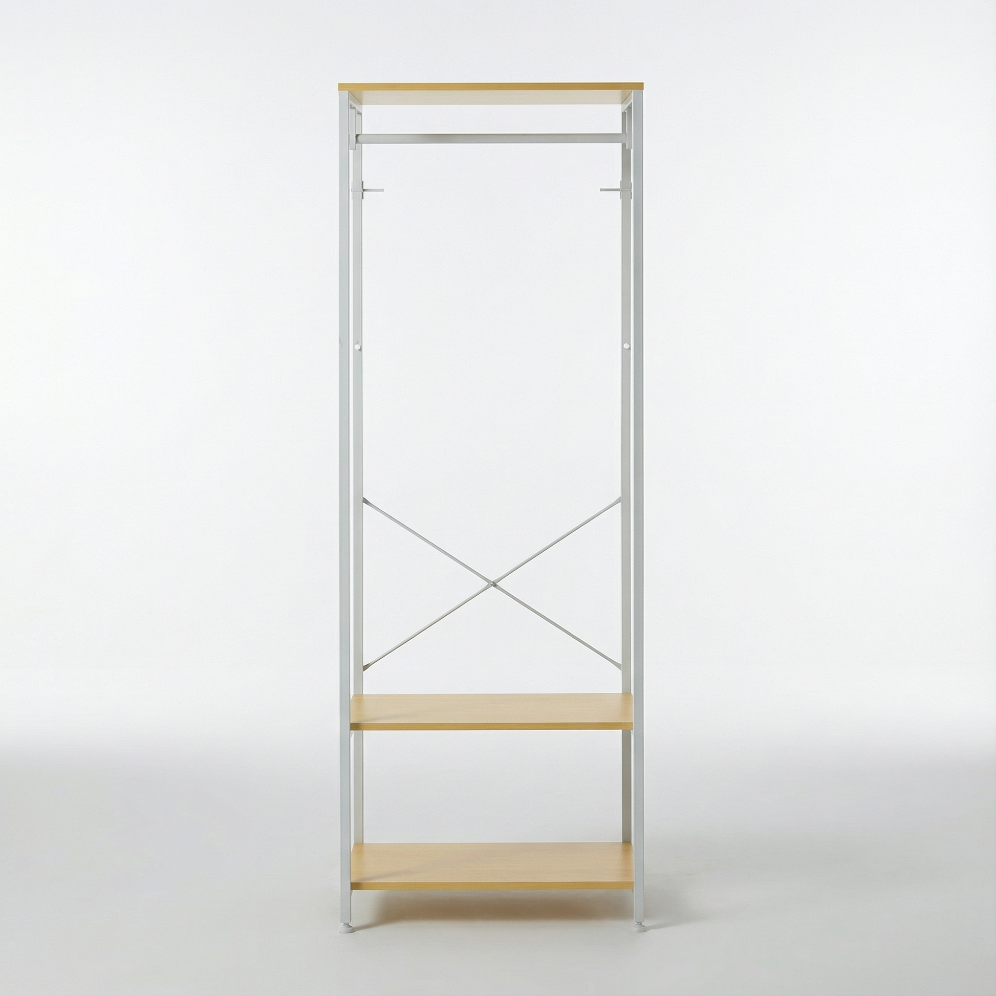 Portant avec barre penderie en bois 