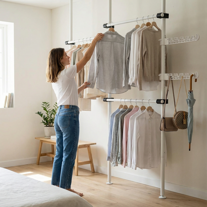 Portant vetement banc multi-crochets chambre