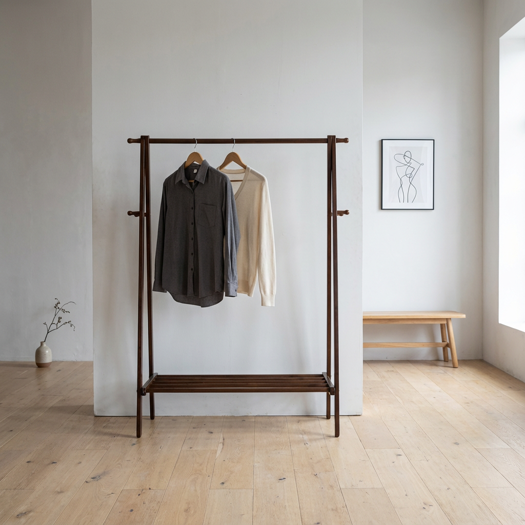 Portant pliant d’angle en bois chambre