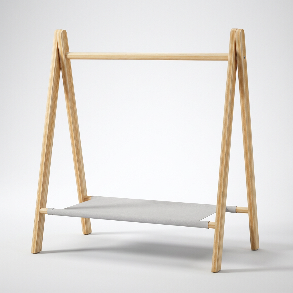 Portant vêtements enfant en bois 