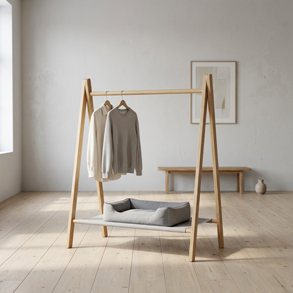 Portant vetements enfant bois 