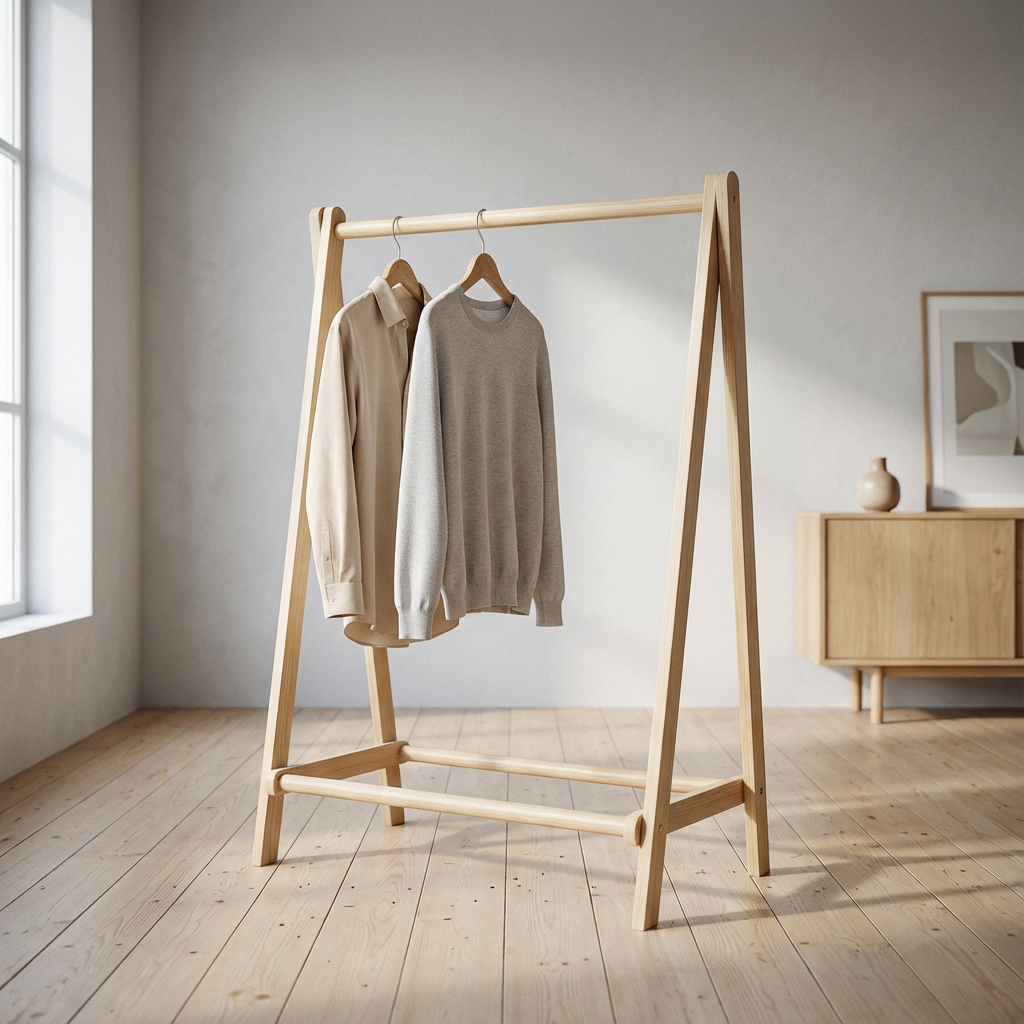 Portant vetements enfant pliable en bois chambre