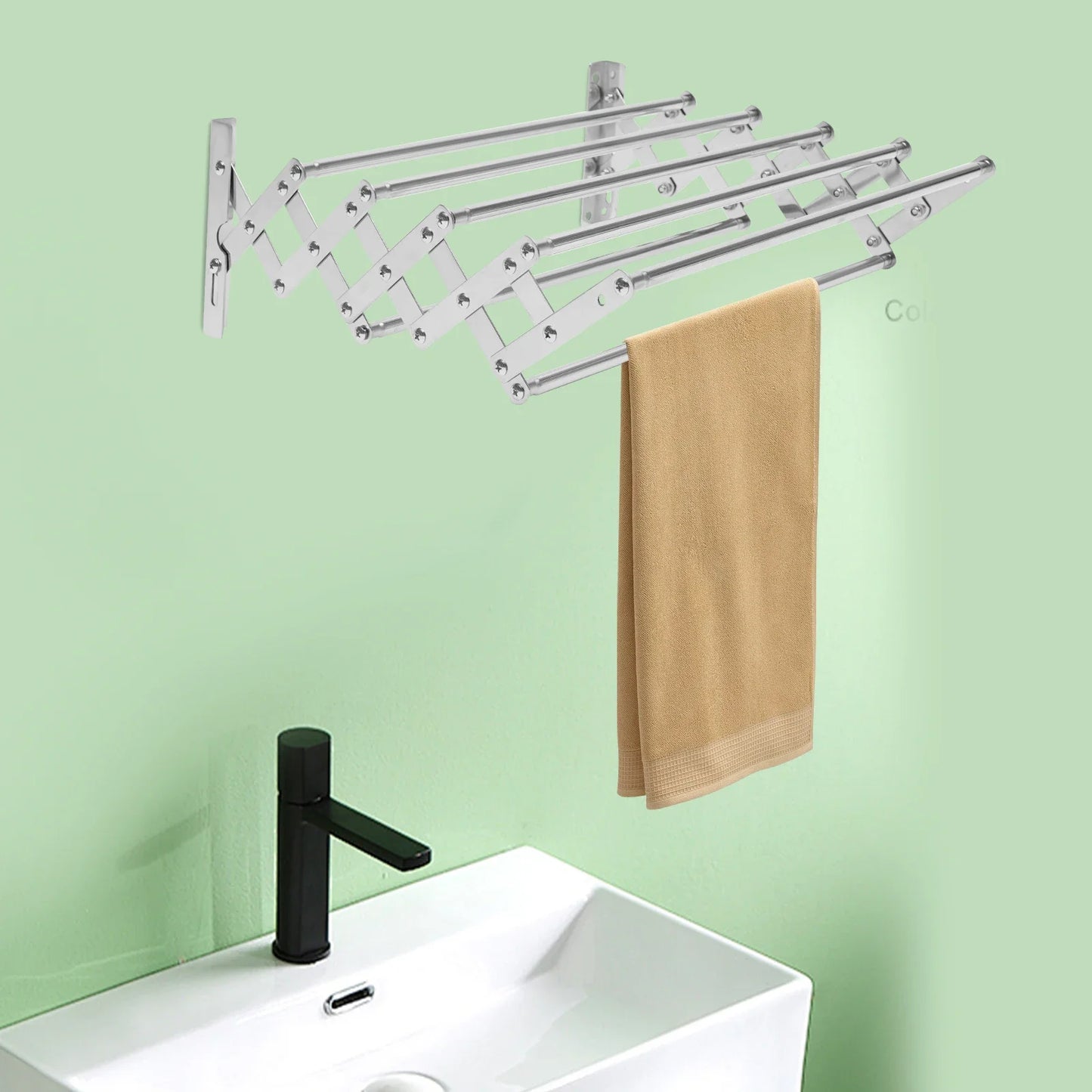 Étendoir à linge mural pliable en acier inoxydable moderne pour balcon