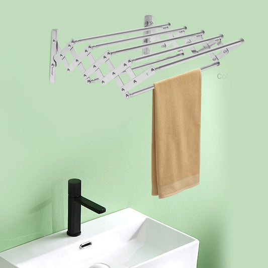 Étendoir à linge mural pliable en acier inoxydable moderne pour balcon