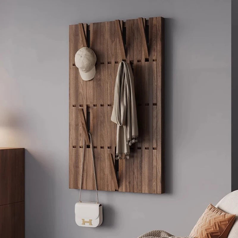 Porte-manteau patère bois design simple pour entrée noir