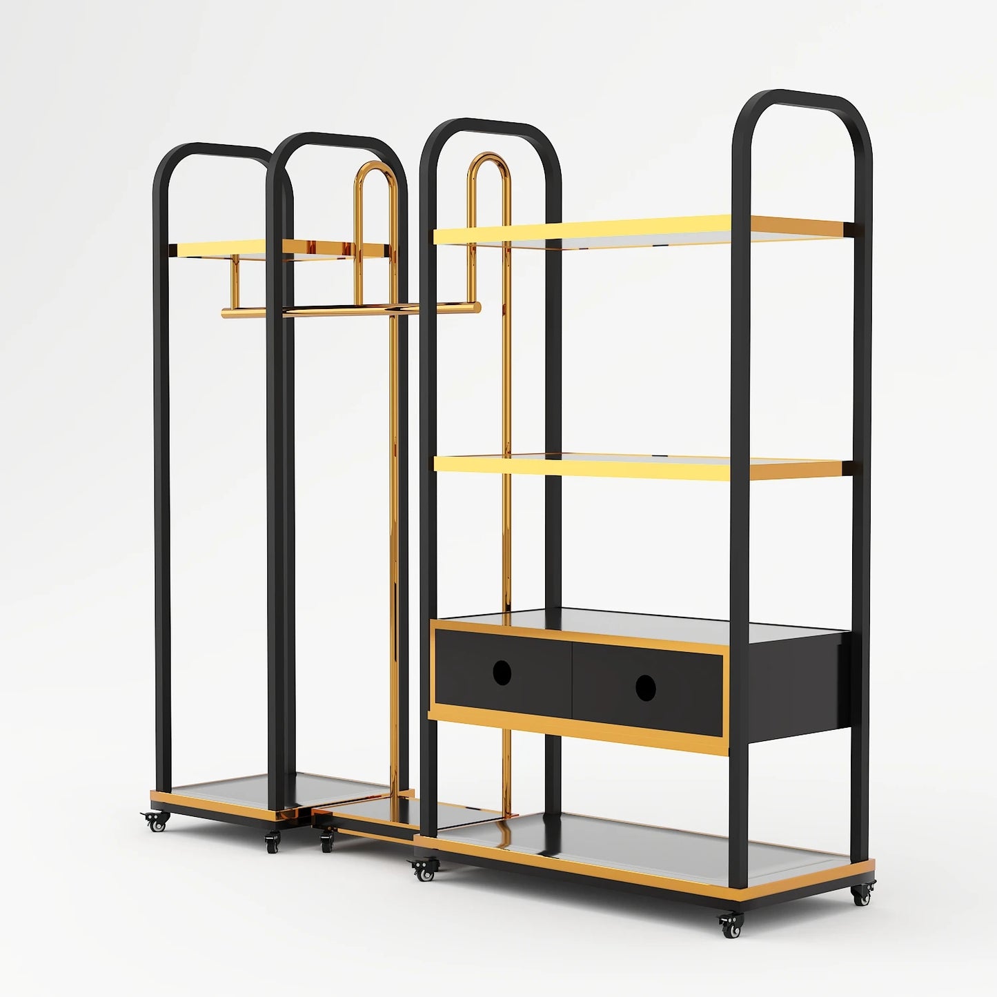 Porte-vêtements pliable en métal avec 5 crochets de rangement vertical