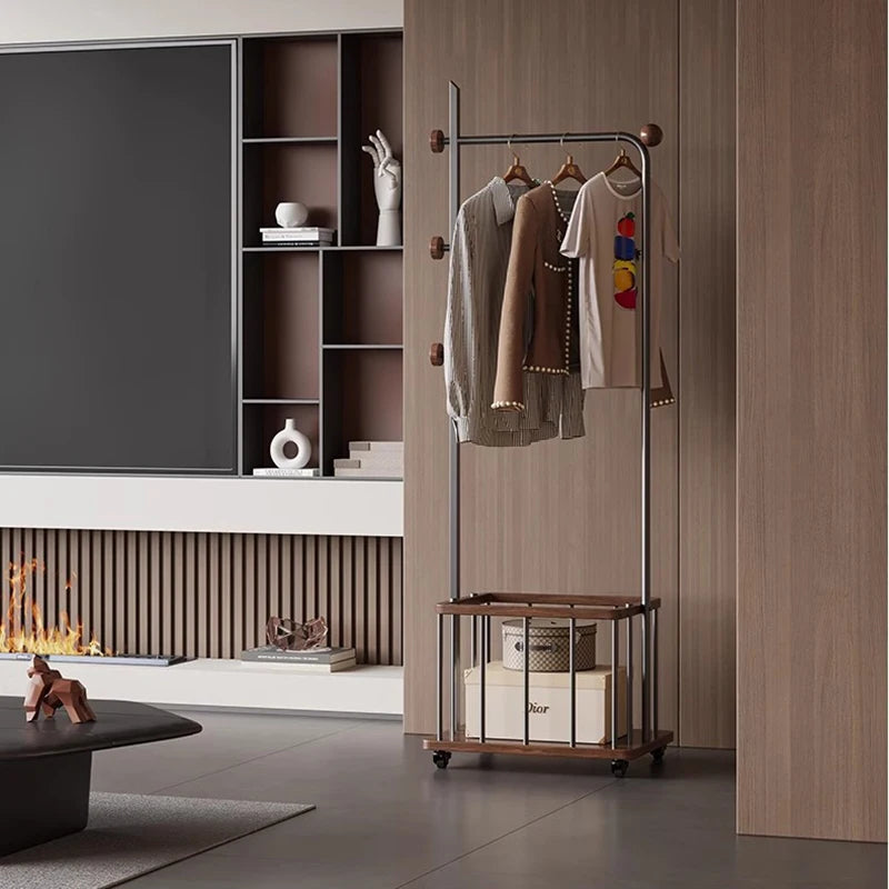 Porte-manteau mural vertical en acier inoxydable style simple