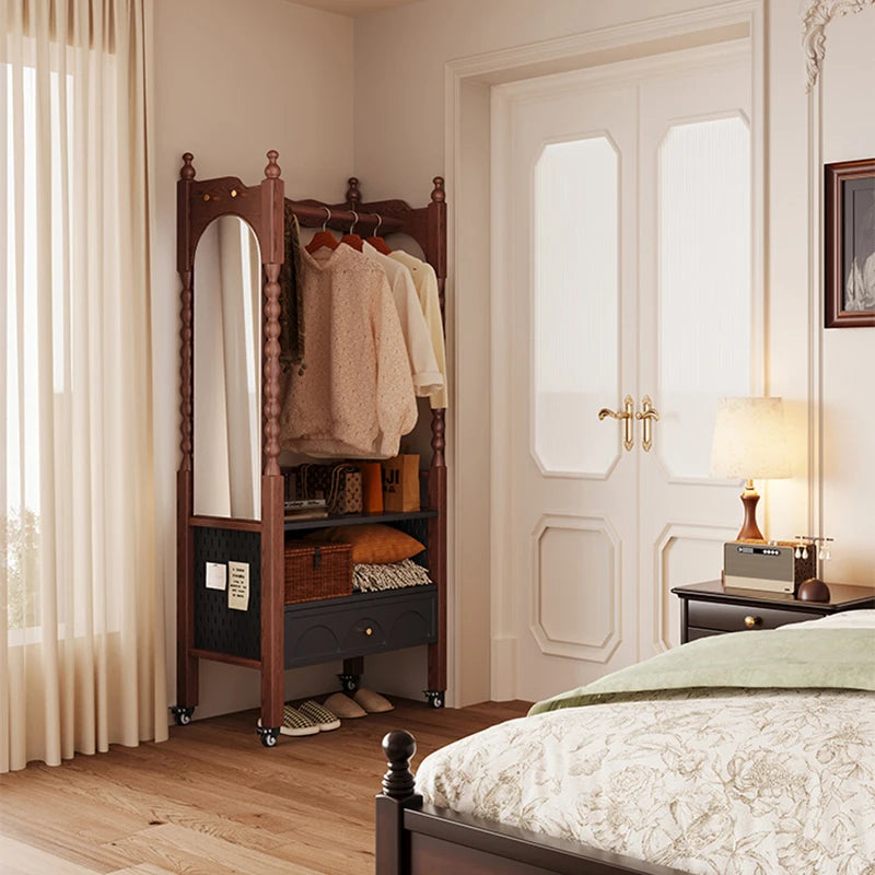 Portant vêtements bois 6 crochets stable fait maison