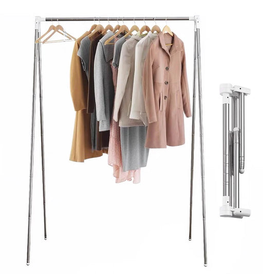 Étendoir pliant extensible en inox avec sac de rangement blanc