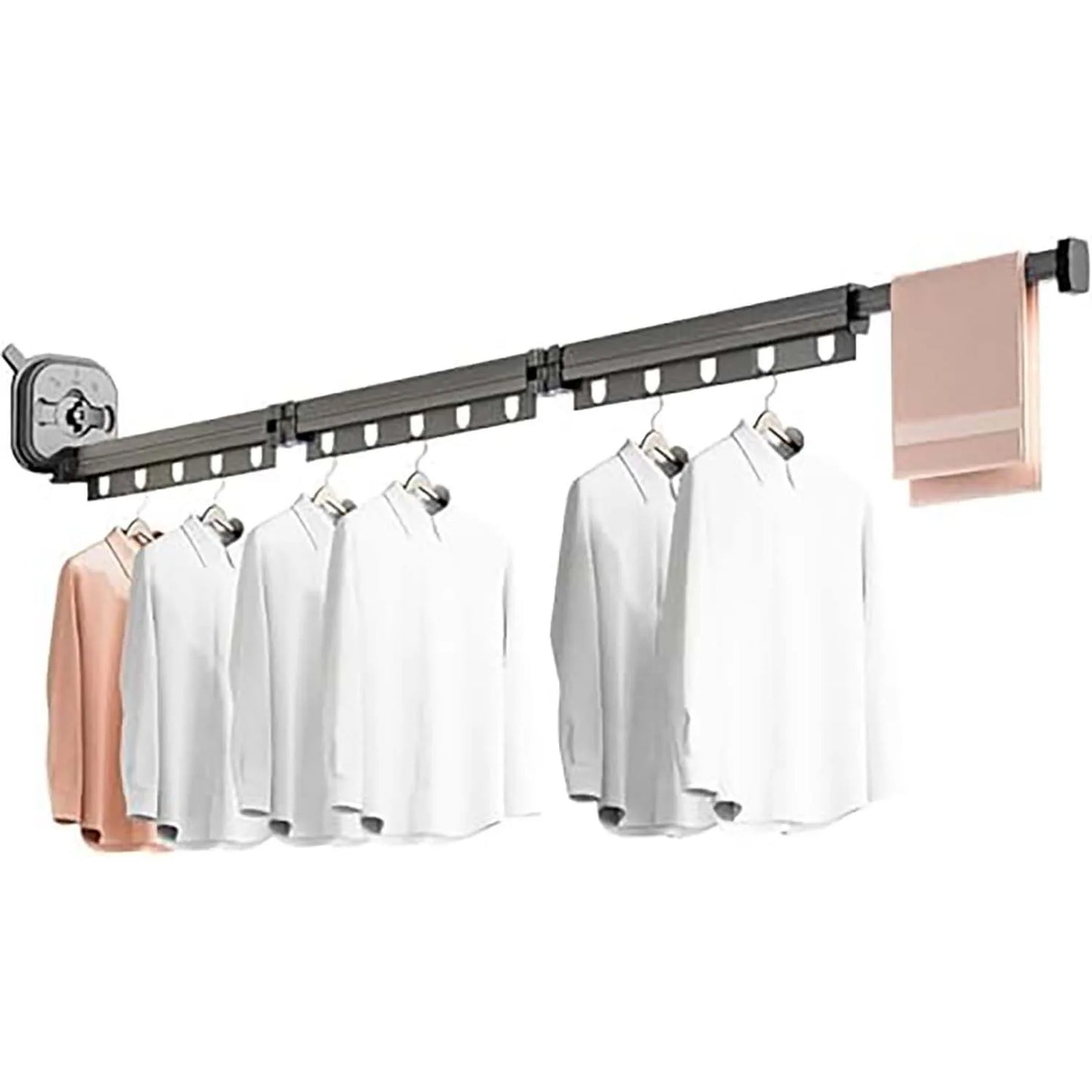 Étendoir à linge mural pliable en aluminium anti-rouille pour salle de bain