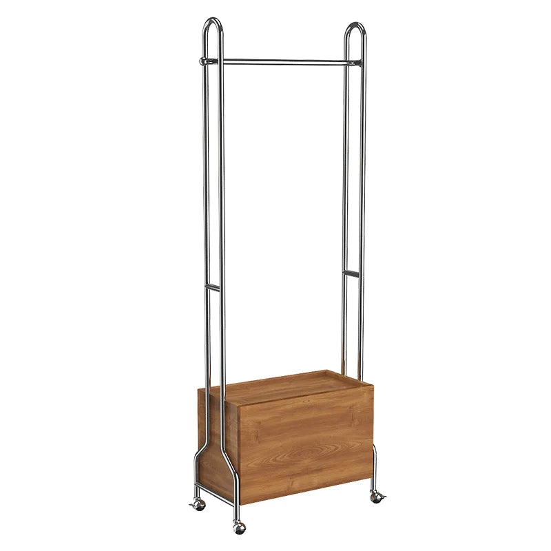 Portant vêtements simple mobile en acier inoxydable pour chambre
