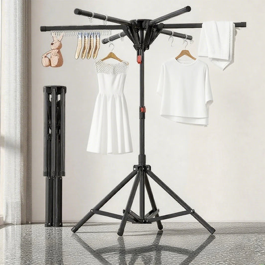 Étendoir à linge pliable extensible en acier noir, charge 40 kg