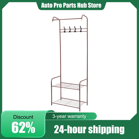 Grand portant rectangulaire en métal, charge 15 kg, coloris coffee, 165 cm