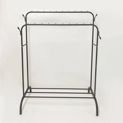 Portant double barre avec étagère pour séchage de vêtements balcon