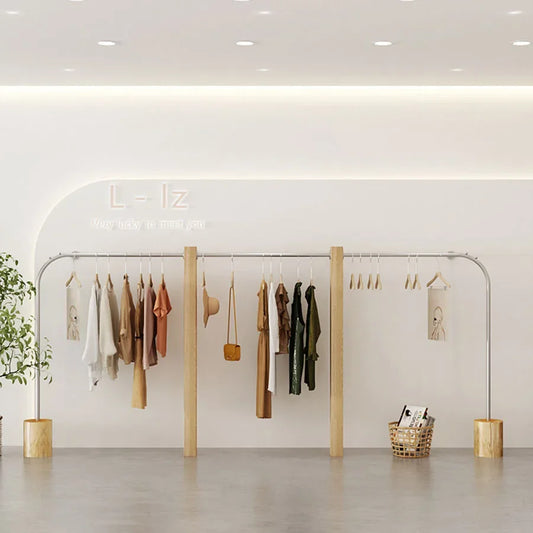 Portant vêtement autoportant métal pour rangement vertical