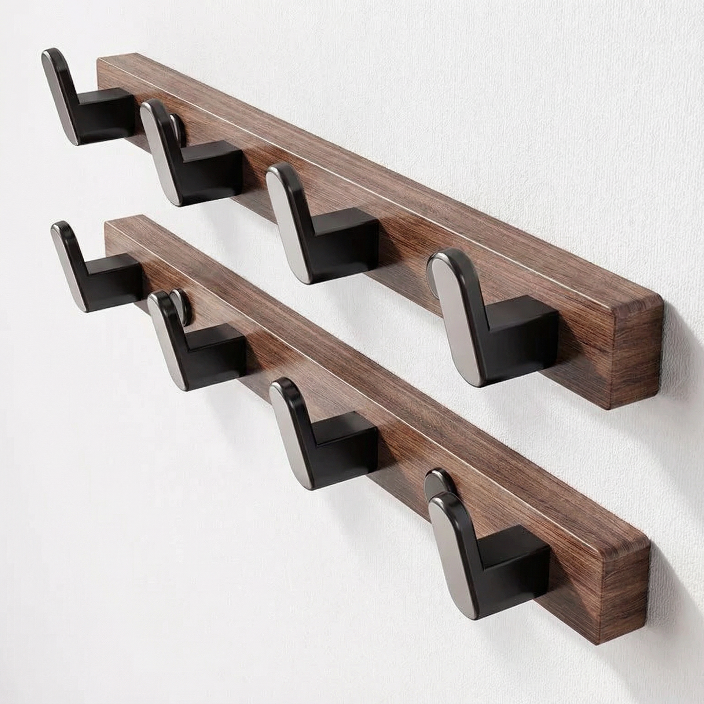 Porte-manteau mural petit espace aluminium et bois