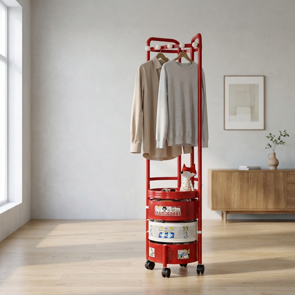 Portant à vêtements enfant métal forme Alien rangement vertical facile à monter