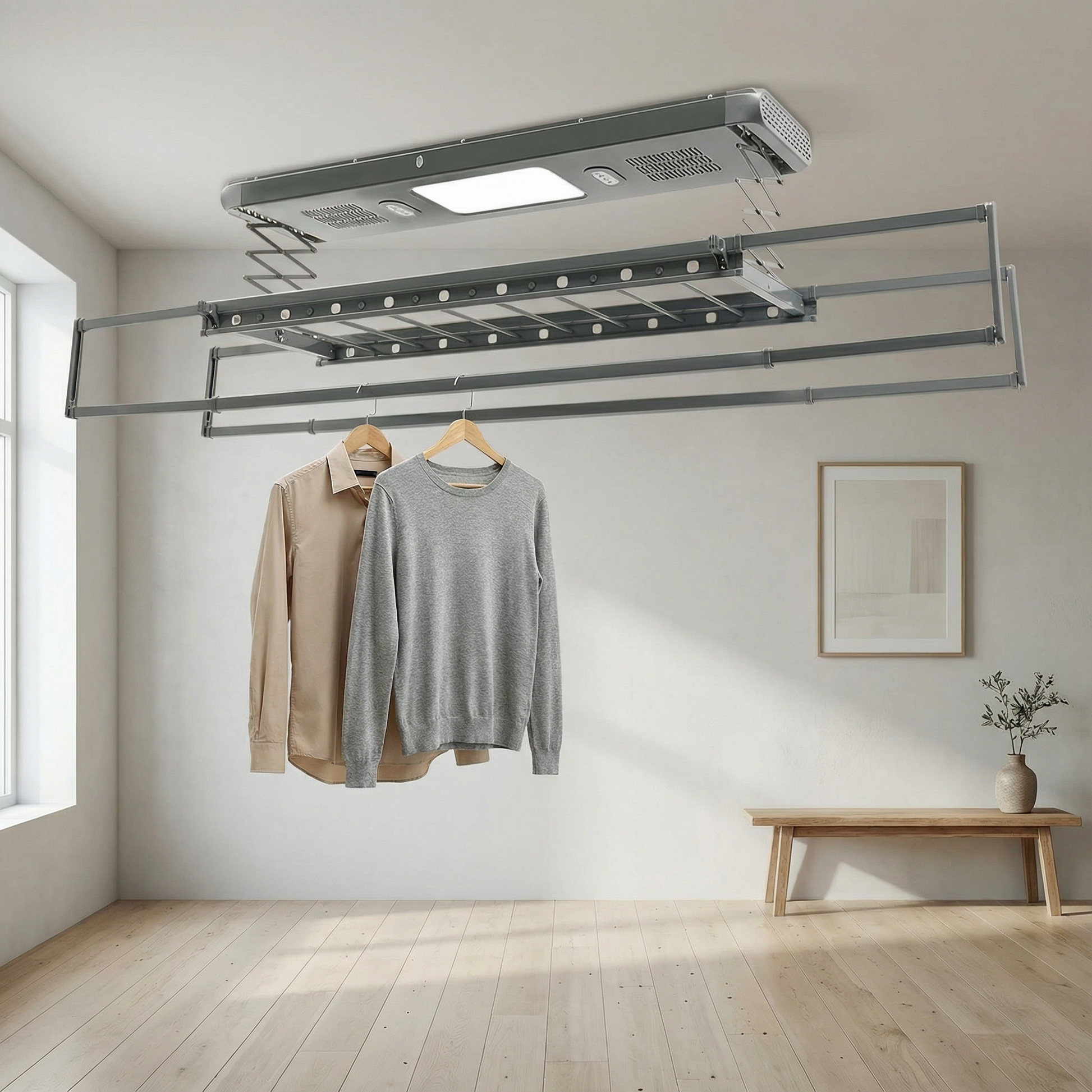 etendoir a linge plafond electrique grand
