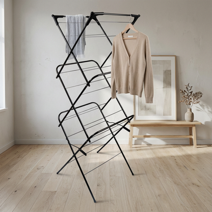 etendoir  linge 3 niveaux noir