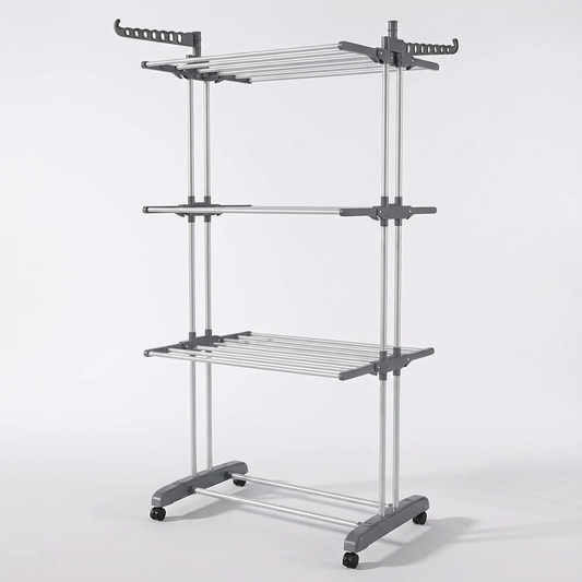 etendoir linge pliable en metal avec roulettes 