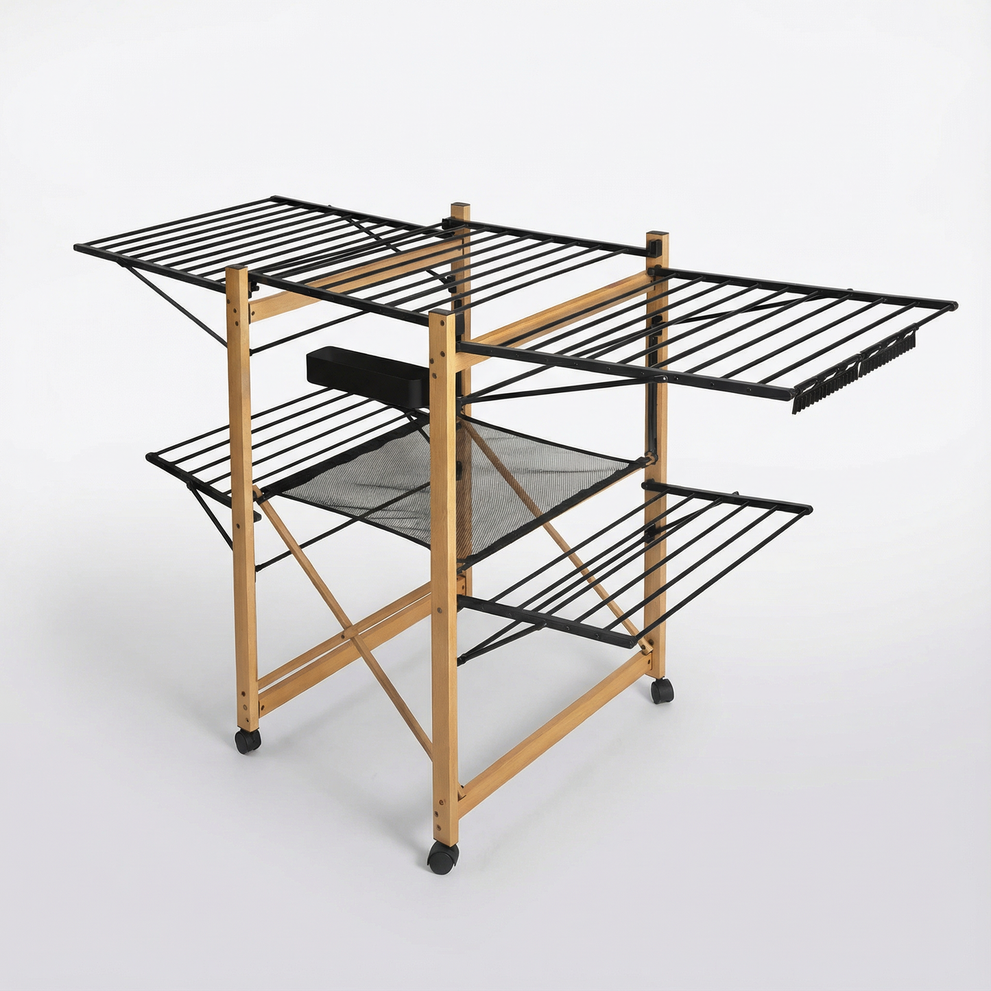 Étendoir XXL Mobile – Capacité 25kg avec Roulettes et Filet de Séchage