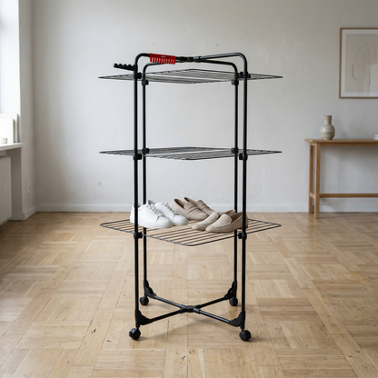 Étendoir Tour Compact 30 Mètres – 6 Niveaux Pliables pour Petits Espaces