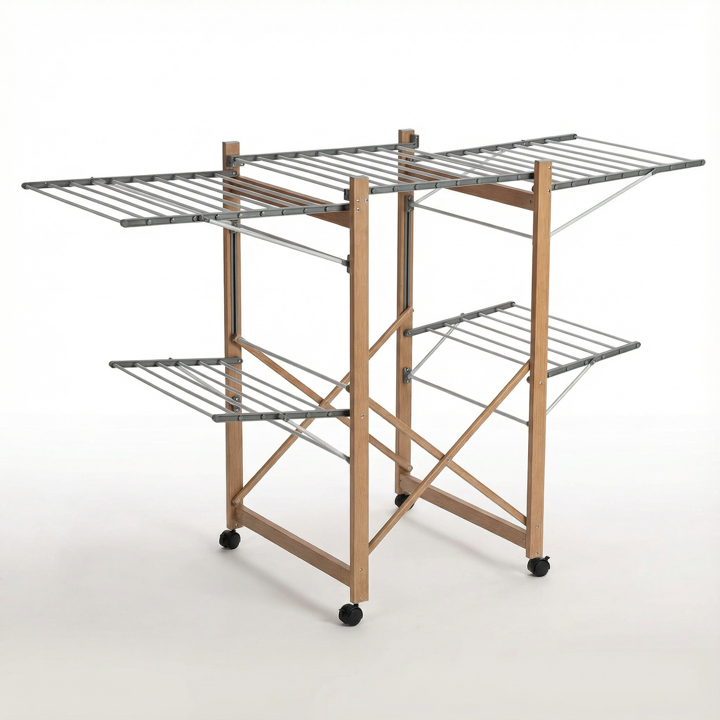 Étendoir à Linge Pliable XXL 2 Niveaux avec Roulettes – Séchoir 21 m