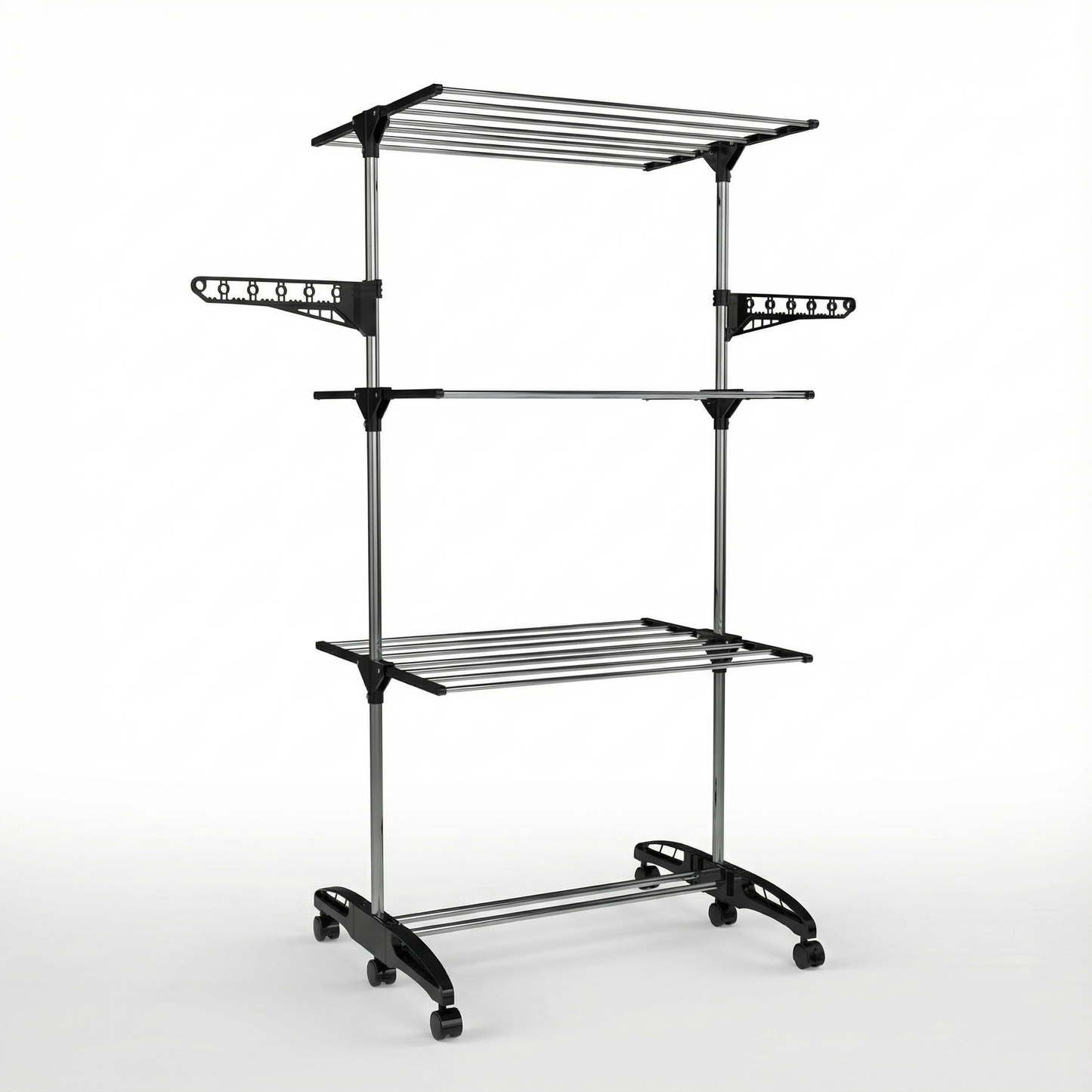 Séchoir à Linge d’Intérieur Pliable 4 Niveaux avec Étagère à Chaussures