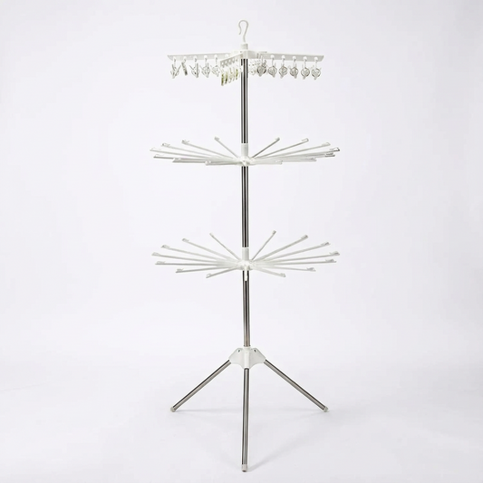 Étendoir à linge pliable 3 niveaux en acier